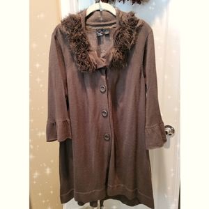 *Sold*Brown Floral Button Down Cardigan